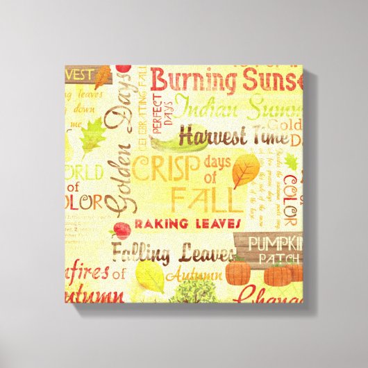 Happy Herfst Wrapped Canvas Art Afdruk (Voorkant)
