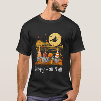 Happy Herfst Y all Gnome Friend Pumpkin Funny Autu T-shirt
