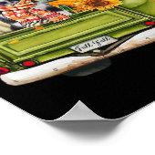 Happy Herfst Y Border Collie Dog on Truck Pumpki Poster (Hoek)