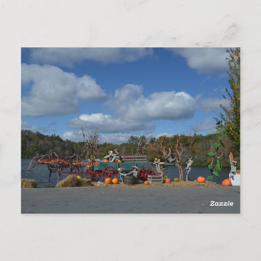 Happy Herfst Y herfst-beeldscherm met water Briefkaart (Achterkant)