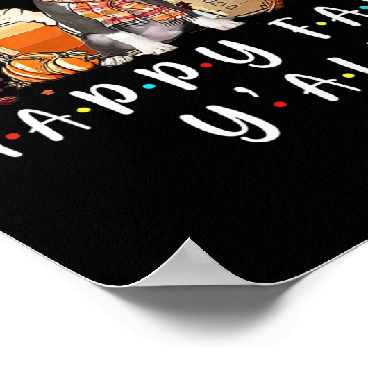 Happy Herfst Y Pitbull Dog Coffee Pumpkin Herfst A Poster (Hoek)