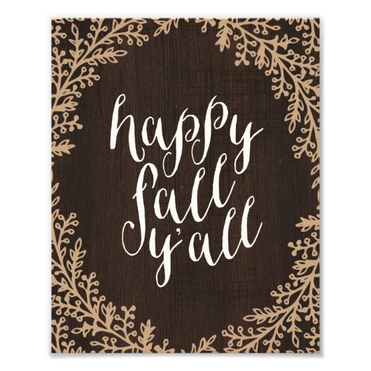 Happy Herfst Y'all | Art Print Foto Afdruk (Voorkant)