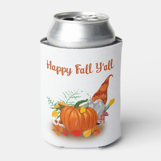 Happy Herfst Y'all Autumn Gnome met pompoen Blikjeskoeler (Blikje Voorkant)