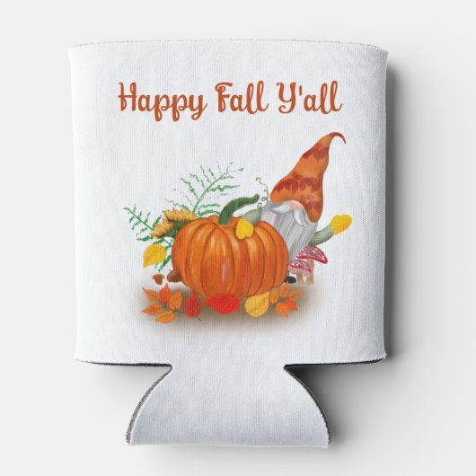 Happy Herfst Y'all Autumn Gnome met pompoen Blikjeskoeler (Achterkant)