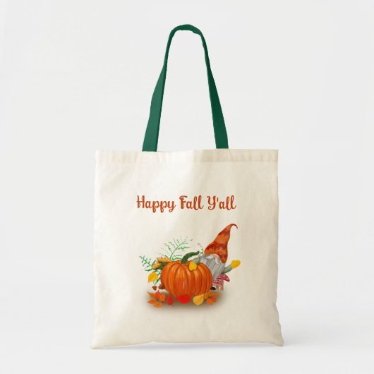 Happy Herfst Y'all Autumn Gnome met pompoen Tote Bag (Voorkant)