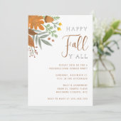 Happy Herfst Y'all Autumn Herfst Thanksgiving Dinn Kaart (Staand voorkant)