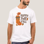 Happy Herfst Y'all Autumn Mason Jar Design T-shirt (Voorkant)