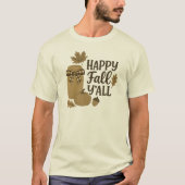 Happy Herfst Y'all Autumn Mason Jar Design T-shirt (Voorkant)