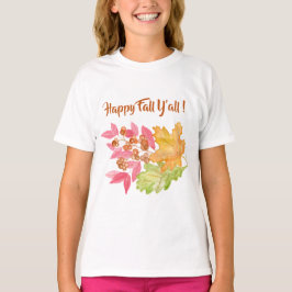 Happy Herfst Y'all bladeren en bessen Papier serve T-shirt