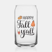 Happy Herfst Y'all Blikvorm Glas (Voorkant)