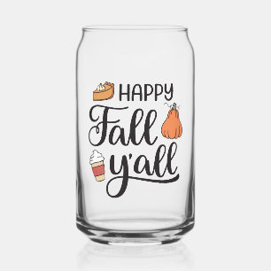 Happy Herfst Y'all Blikvorm Glas