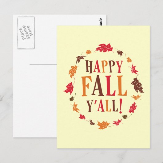 Happy Herfst Y'all Briefkaart (Voorkant / Achterkant)