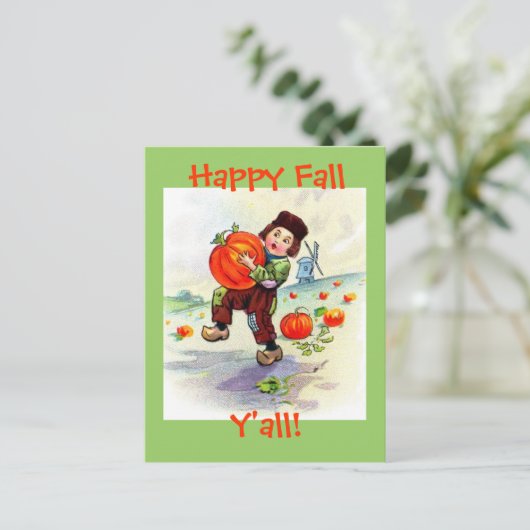 Happy Herfst Y'all  Briefkaart (Staand voorkant)