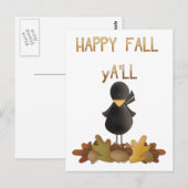 Happy Herfst Y'All Briefkaart (Voorkant / Achterkant)