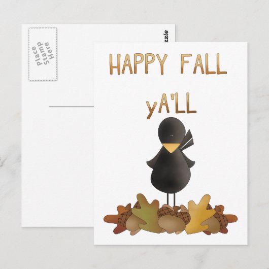 Happy Herfst Y'All Briefkaart (Voorkant / Achterkant)