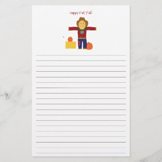 Happy Herfst Y'all: Briefpapier met ruggengraat. (Voorkant)