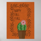 Happy Herfst Y'All Cactus Design Poster (Voorkant)