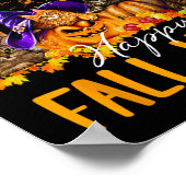 Happy Herfst Y'all Cats Lover Herfst Pompoen Maple Poster (Hoek)