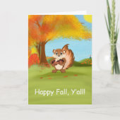 Happy Herfst Y'All Chipmunk met eikels Kaart (Voorkant)