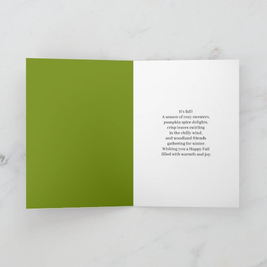 Happy Herfst Y'All Chipmunk met eikels Kaart (Binnen)