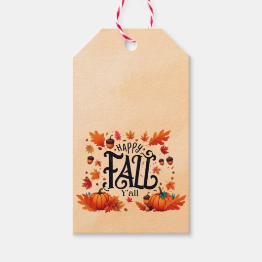 Happy Herfst Y'all classic Cadeaulabel (Voorkant)
