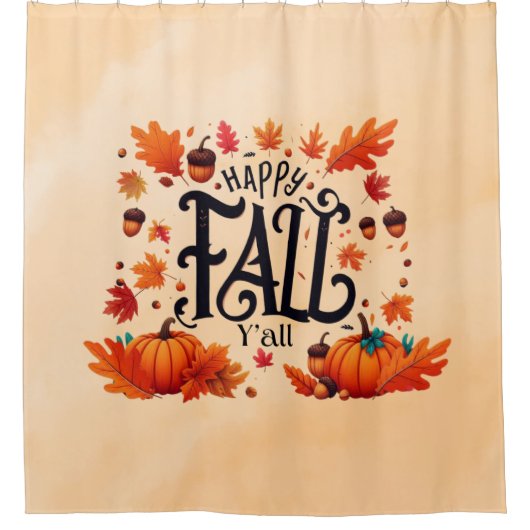 Happy Herfst Y'all classic Douchegordijn (Voorkant)