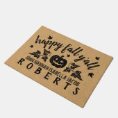 Happy Herfst Y'all Custom Rustic Burlap Pumpkin Le Deurmat (Schuin)