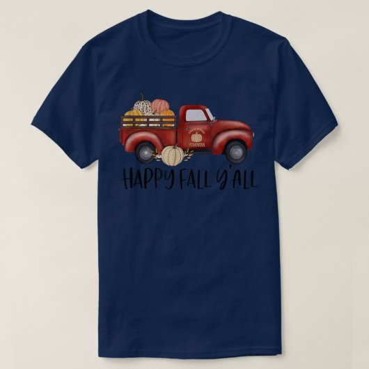 Happy Herfst Y'all Cute Pumpkin Autumn Lover H T-shirt (Design voorkant)