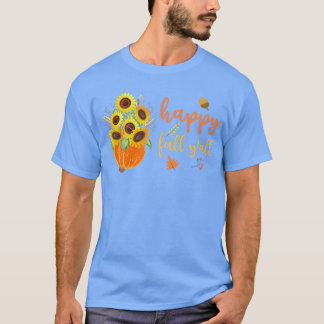 Happy Herfst Y'all Cute Sunflower Pumpkin Autumn F T-shirt