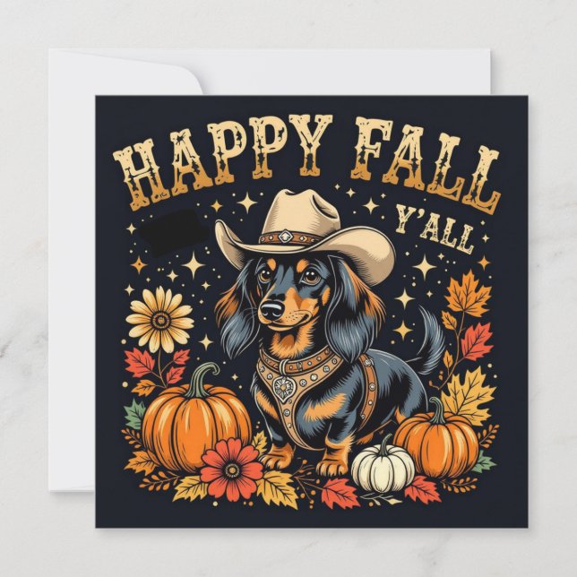 Happy Herfst Y'All Dachshund (Voorkant)