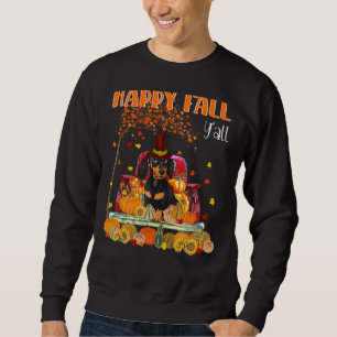 Happy Herfst Y'all Dachshund Dog on Truck Pumpkin  Trui