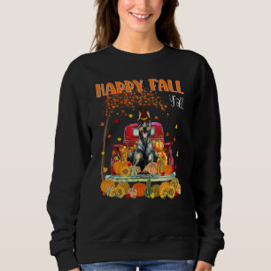 Happy Herfst Y'all Doberman Dog on Truck Pumpkin F Trui