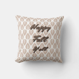 Happy Herfst Y'all - Elegante herfstbruine bladere Kussen