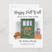 Happy Herfst Y'All Front Dumpkin Holiday Moving Aankondigingskaart (Voorkant / Achterkant)