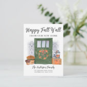 Happy Herfst Y'All Front Dumpkin Holiday Moving Aankondigingskaart (Staand voorkant)