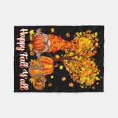 Happy Herfst Y'all Funny Gnome Leopard Pumpkin Aut Fleece Deken (Voorkant (Horizontaal))