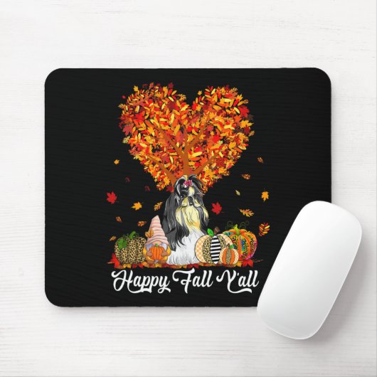 Happy Herfst Y'all Funny Shih Tzu Autumn Pumpkins Muismat (Met muis)