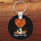 Happy Herfst Y'all Funny Shih Tzu Autumn Pumpkins Sleutelhanger (Voorkant)