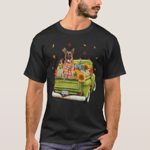 Happy Herfst Y'all German Shepherd Dog on Truck Pu T-shirt