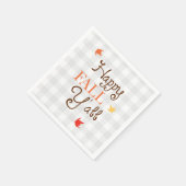 Happy Herfst Y'all Gingham Pattern Wreath Servet (Hoek)