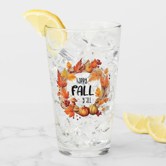 Happy Herfst Y'all Glas (Voorkant ijs)