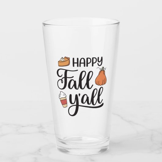 Happy Herfst Y'all Glas (Voorkant)