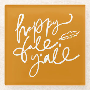 Happy Herfst Y'all Glazen Onderzetter