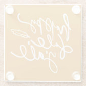 Happy Herfst Y'all Glazen Onderzetter (Achterkant)