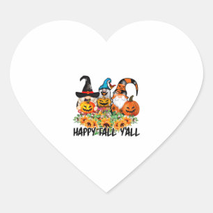Happy Herfst Y'all Gnome Leopard Gnome Sunflower Hart Sticker