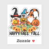 Happy Herfst Y'all Gnome Leopard Gnome Sunflower Sticker (Vel)