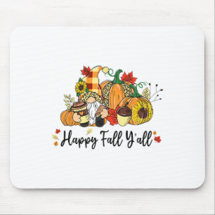 Happy Herfst Y'all Gnome Leopard Pumpkin Autumn Gn Muismat