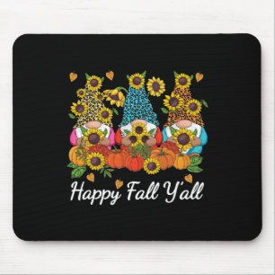 Happy Herfst Y'all Gnome Leopard Pumpkin Autumn Muismat