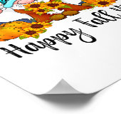 Happy Herfst Y'all Gnome Leopard Pumpkin Funny Aut Poster (Hoek)