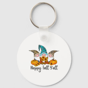 Happy Herfst Y'all Gnome Leopard Pumpkin Funny Aut Sleutelhanger